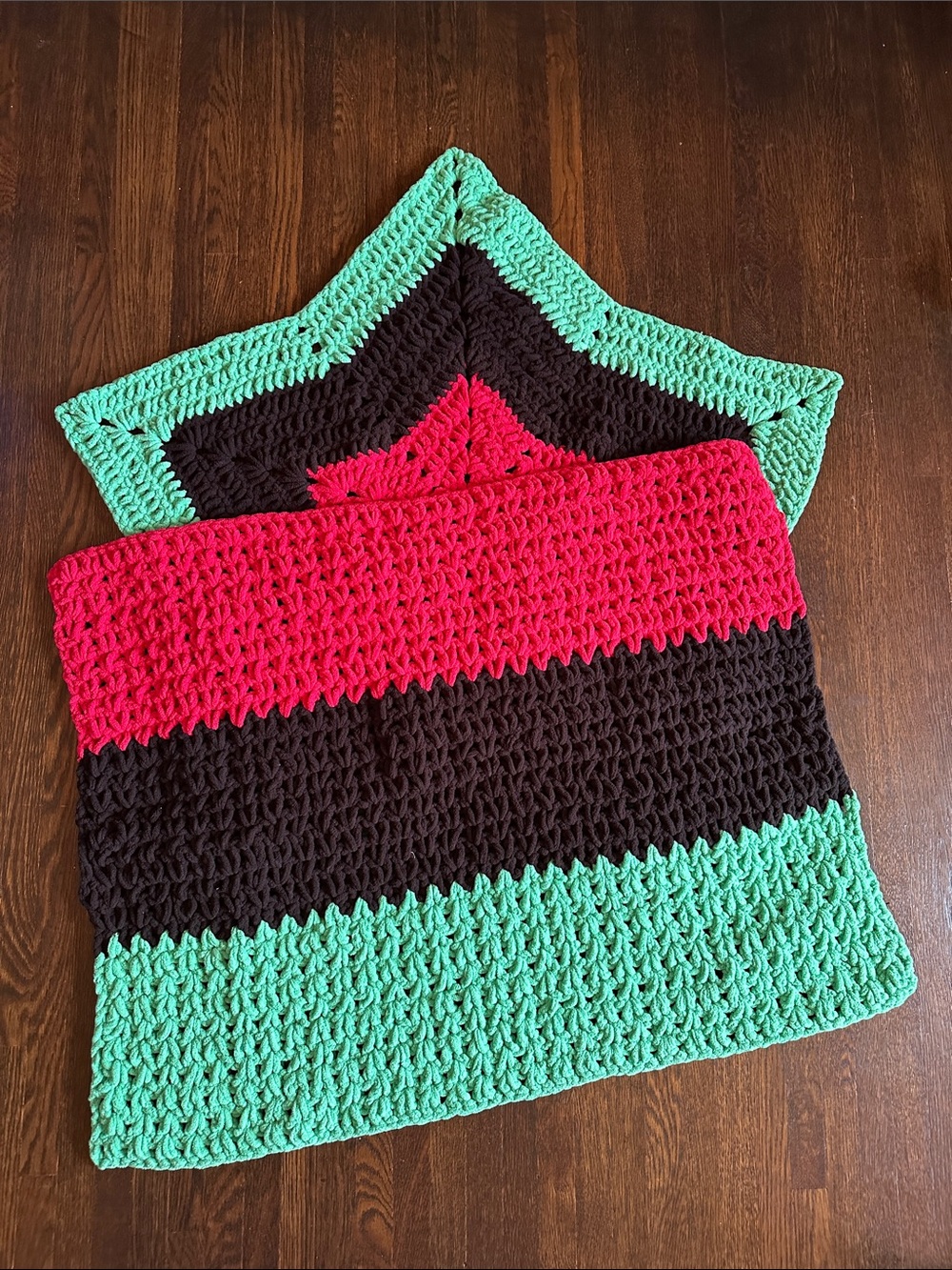 Handmade Crochet Striped and Star Baby Blanket (Set of Two)